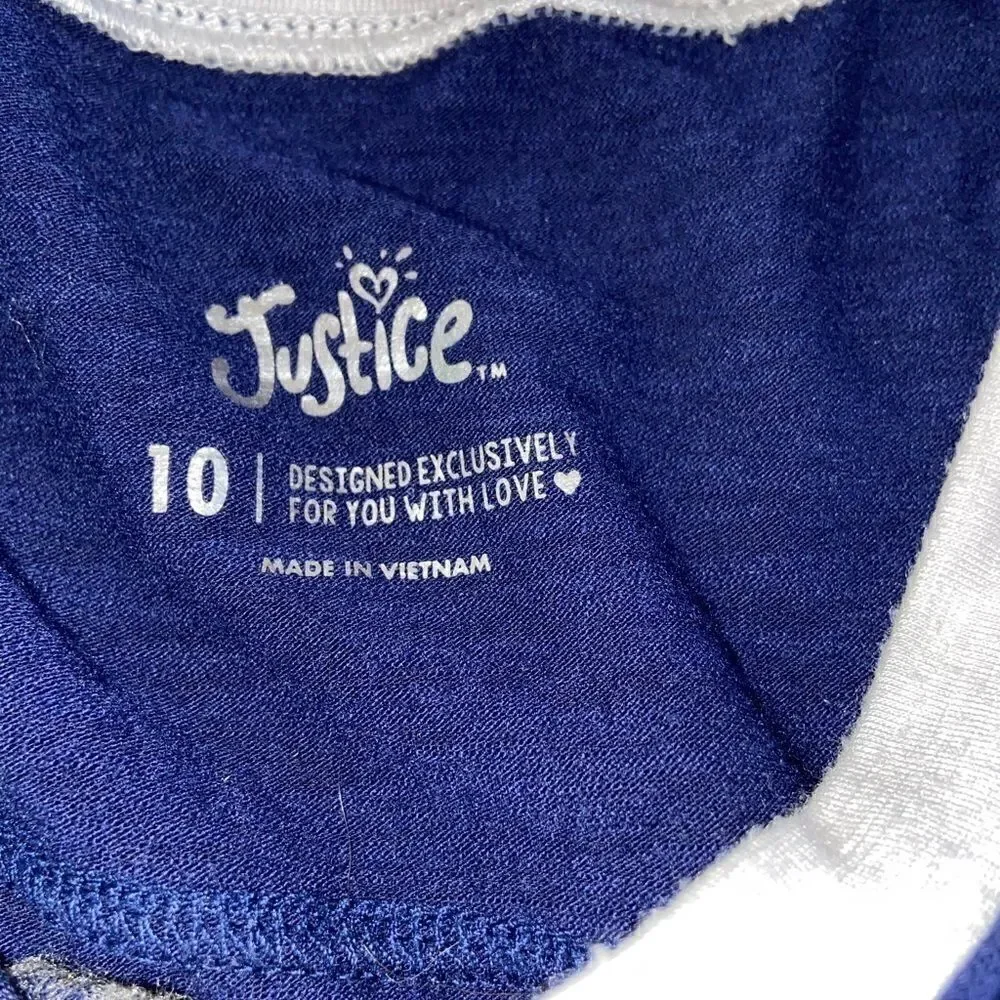 Girls justice tie front logo tee